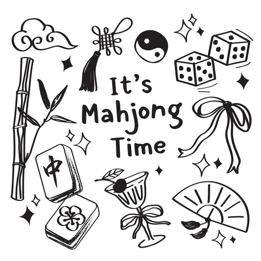 It’s Mahjong Time Graphic Design Tile Set