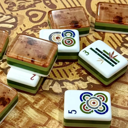 Custom Made 4 Layer American Mahjong Acrylic Tiles-Mock Wood