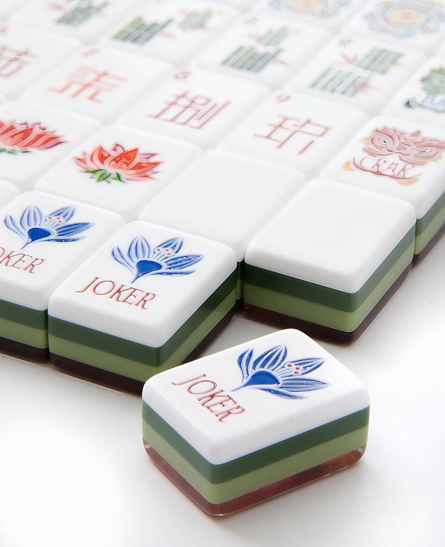 Custom Made 4 Layer American Mahjong Acrylic Tiles-Mock Wood