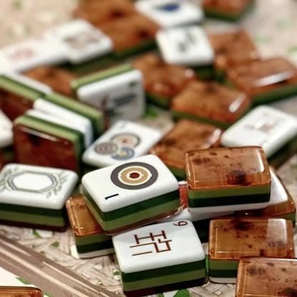 Custom Made 4 Layer American Mahjong Acrylic Tiles-Mock Wood
